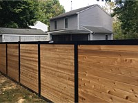 <b>6 foot high Melange  Aluminum Frame with Horizontal Cedar Board Privacy Fence</b>